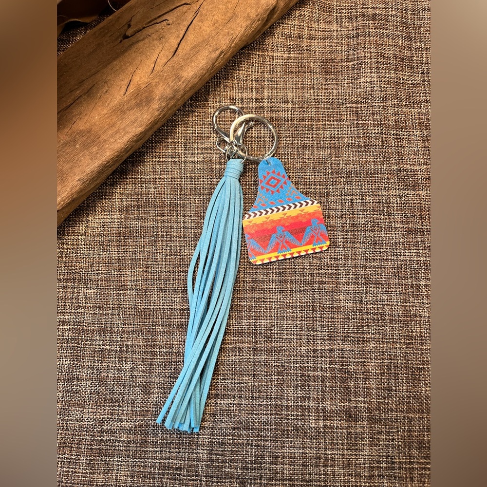 5052-ATM High Quality Western Thunderbird Themed Print Tassel Keychain New